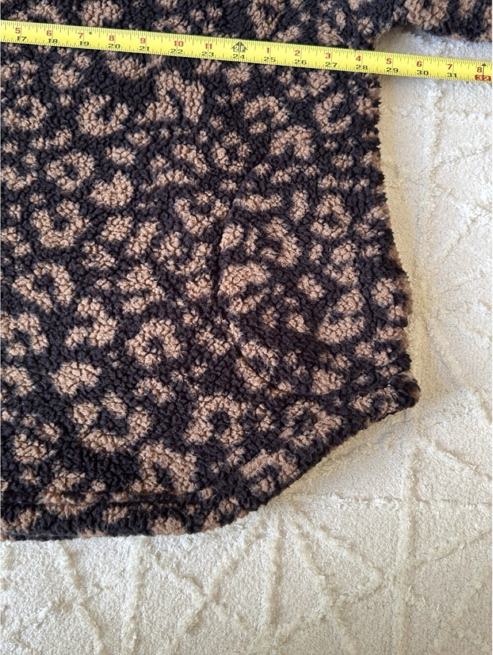 Koolaburra by UGG Womens 1X Leopard Sherpa Fleece Quarter Zip Pullover Plus Size - Picture 8 of 14